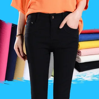 2021 saldainiai spalvos džinsai moterims atsitiktinis plius dydis 34 liesas džinsus moterų slim Vidurio juosmens pieštuku kelnes pavasario Ruožas džinsinio audinio kelnės