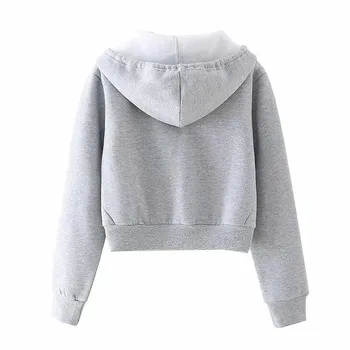 Rudenį nuimto derliaus hoodie moterų atsitiktinis marškinėlius ilgomis rankovėmis pilka hoodies rausva juoda palaidinukė moterų zip iki hoodies kawaii 2020 m.