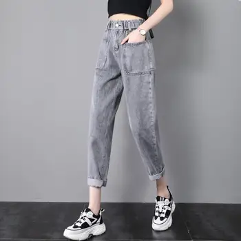 Plius Dydžio Džinsus Moteris Aukštos Juosmens Draugu Haremo Kelnės Moterims Plačios Kelnės Estetinės Streetwear Prarasti Push Up Džinsai Korėjos Džinsinio Audinio