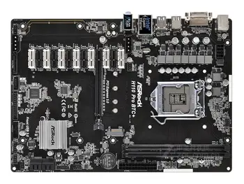 Naudotas ASRock H110 PRO BTC+ darbastalio plokštė H110 LGA 1151 DDR4 13 PCIE Kasybos motininės Kompiuterio plokštės