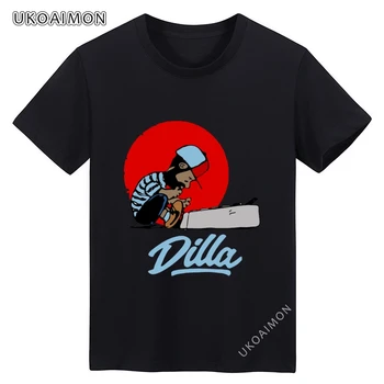 J Dilla Custom Print T-Shirt Vasaros Prarasti Rudenį T Shirts Retro O Kaklo Marškinėliai Medvilnė, Moterų Tees Lašas Laivybos