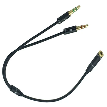 AUX 3.5 mm Audio Mic Splitter Cable Moterų ir 2 Vyrų Ausinių, Mikrofono Adapteris