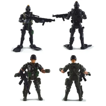 6Pcs/Set kareivis Komandą Mini Duomenys Veiksmų Šiuolaikinės Kariuomenės Kovos Žaidimas Duomenys Modelis Žaislai Karinės Plastiko Kareiviai Vaikų dovanų