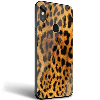 Leopardas Spausdinti Pantera Mados Telefoną Atveju xiaomi redmi pastaba 5 6 7 8 9 Pro 8T Max 4X 6A 8A atgal grūdinto Stiklo Dangtis coque