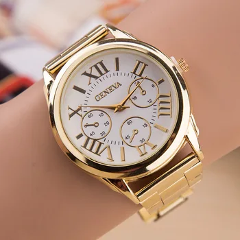 2021 Naujas Prekės Ženklas 3 Akis Aukso Ženevos Atsitiktinis Kvarco Žiūrėti Moterų Nerūdijančio Plieno Suknelė Laikrodžiai Relogio Feminino Ponios Laikrodis Karšto Pardavimo