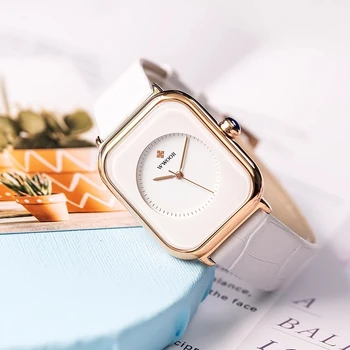 Aukštos kokybės Japonų Kvarco Judėjimas WWOOR Laikrodžiai Moterims Baltas Diržas Prekės ženklo Mados Prabangių Vandeniui Laikrodis Reloj Mujer