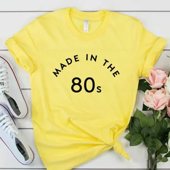 Made In 80s Marškinėliai Moterims Mama Gyvenime Grafinis Tee Marškinėliai Priežastinis vatos Pagaliukai Gimtadienio Marškinėlius Negabaritinių Viršūnes Lašas Laivybos